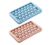HINFHI 2 Pieces Of Spherical Ice Cube Mold, Ice Cube Making Tools, Refrigerator Accessories, Kitchen Tools, Rectangular Plastic Mold.