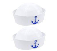 HINFHI 2 Pieces Sailor Hat, Role Play Accessories, Party Clothing Accessories, Simple Sailor Hat, Sailor Clothing Accessories.