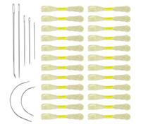 HINFHI 24 Pieces Of Off-White Cross Stitch Thread, 7 Sewing Needles, Embroidery Project Kit, Diy Craft Sewing Accessories, Suitable For Beginners.