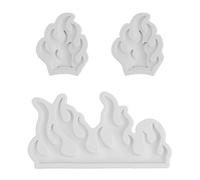 HINFHI 3 Pieces Flame Silicone Mold, Creative Gummies Mold, Diy Dessert Cake Chocolate Props, Reusable, Kitchen Baking Accessories.