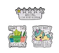 HINFHI 3 Pieces Metal Brooch, Cute Cartoon, Multi-Function Fashion Pin, Creative Personality, Universal for Men and Women, Fun Clothing Badges.