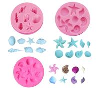 HINFHI 3 Pieces Of Marine Themed Mold, Cake Decoration Tools, Baking Accessories, Can Make Chocolate, Jelly, Candy.