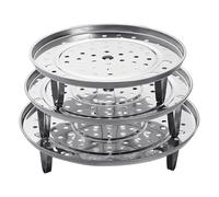 HINFHI 3 Pieces Removable Steam Rack, Stainless Steel Round Steam Dish Rack, Cookware Accessories, Kitchen Tools, Cooking Accessories.