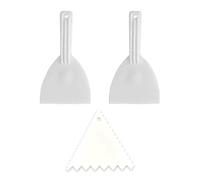 HINFHI 3 Pieces White Scraper, Simple And Creative, Comfortable Handle, Triangular Serrated Scraper, Dough Pizza Spatula, Kitchen Baking Tools.