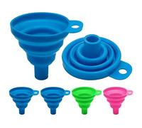 HINFHI 4 Pieces Foldable Funnel, Durable Silicone Funnel, Kitchen Supplies, Liquid Dispensing Tools.