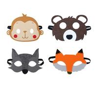 HINFHI 4 Pieces Of Animal Mask, Cute Felt Mask, Role-Playing Props, Animal Themed Party Supplies.