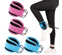 HINFHI 4 Pieces Of Ankle Strap, Adjustable Straps, Strength Training Equipment, Fitness Equipment, Tension Rope Accessories.