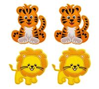 HINFHI 4 Pieces Of Cartoon Animal Patch, Children'S Clothing Cloth Patch, Clothes Repair Patch, Cute Embroidered Cloth Patch.