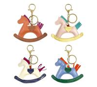 HINFHI 4 Pieces Of Leather Horse Keychain, Creative Personalized, Fun Pony Keychain, Stylish Bag Pendant Ornament, Cute Key Accessories.