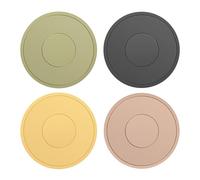 HINFHI 4 Pieces Of Silicone Thermal Insulation Pad, Round Thermal Insulation Pad, Anti-Slip Placemat, Dining Table Protective Pad, Kitchen Accessories.