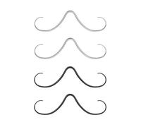 HINFHI 4 Pieces of Stainless Steel Mustache, Creative and Personalized Accessories, Body Piercing Accessories, Interesting Accessories.