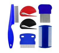 HINFHI 4 Pieces Stainless Steel Pet Comb And 2 Pieces Mini Knives, Pet Cleaning, Pet Grooming Tools, Pet Knot Comb.
