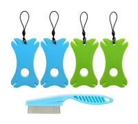 HINFHI 4 Pieces With Magnifying Glass Tick Grab Tool And 1 Flea Comb, Pet Removal Comb, Pet Cleaning Supplies.