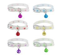 HINFHI 6 Pieces Luminous Collars, Cute Silicone Collars, Adjustable Pet Collars, Pet Night Travel Supplies.