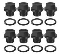 HINFHI 8 Pieces Black Pump Plugs, Pool Drain Pump Plugs, Drain Plugs With Seals, Pool Accessories.