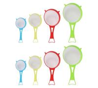 HINFHI 8 Pieces Handheld Flour Sieve, Creative Plastic Filter, Classic Minimalist Filter, Kitchen Baking Tool For Solid Liquid Separation.