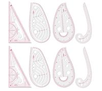 HINFHI 8 Pieces Of Clothing Ruler, Cutting Aids, Tailoring Supplies, Diy Sewing Accessories.