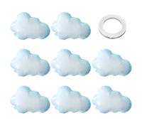 HINFHI 8 Pieces Of Cloud Balloons And 1 Roll Of White Ribbon, Party Decorative Balloons, Children'S Party Supplies, Cute Aluminum Foil Balloons.