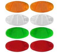 HINFHI 8 Pieces Of Oval Reflector, Bicycle Warning Reflector, And Children'S Bike Accessories, Suitable For Road Bicycles And Mountain Bikes.