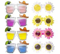 HINFHI 8 Pieces Of Party Sunglasses, Creative And Fun Glasses, Photo Props, Beach Party Supplies, Clothing Accessories.