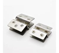 Hinge, 2PCS Glass Door Hinge Without Hole Stainless Steel Cabinet Cupboard Glass Clamps Clip No Drilling Double Side (Color : for 5-8mm)