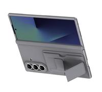 Hinge Case for Samsung Galaxy Z Fold 7, Full Wrap Screen Film Card Slot Cover Finger Strap Stand Function Shell,Grey