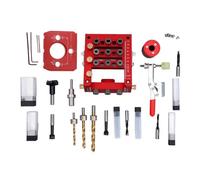 Hinge Drill Jig Cabinet Door Positioner Adjustable Opening Margin Woodworking Tool with Multiple Bits