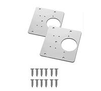 Hinge Fixing Plate, Cabinet Door Hinge Repair Plate, Cabinet Side Panel Damage Repair Installation, 2 Pieces, Stainless Steel, Silver