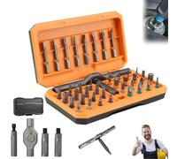 Hinge Halve Ratchet, Hingehalve Screwdriver Set - 42/24 in 1 DIY Magnetic Ratchet Screwdriver Set, Heat-Treated S2 Steel Drill Bits Triple Service Life, Removable T-Shaped Ratchet (42, Orange)
