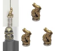 Hinge Head Home Decoration, Vintage Animal Door Hinge Heads Decorative Topper, Cat Hinge Caps, Bronzed Animal Hinge Head, Magnet Door Hinge Pin Topper Set of 3 (Rabbit)