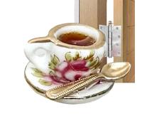 Hinge Head | Vintage Teacup and Teaspoon Decorative Door Frame Hinge Top Decoration | Creative Hinge Head Home Decor, Miniature Door Frame Hinge Top Decoration for Outdoor Indoor