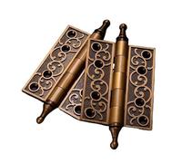 Hinge Hinge, Crown Head Antique Copper Carved Flat(Brass)