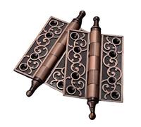 Hinge Hinge, Crown Head Antique Copper Carved Flat(Brown)