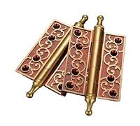 Hinge Hinge, Crown Head Antique Copper Carved Flat(Red)