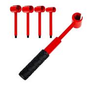 Hinge Hole Adjustment Wrench - 4 in 1 Door Gap Adjuster Spanner | Multifunctional Bender Tool | for Home Company Garage Maintenance Tasks Durability Easy Operating Ergonomic Steel Red Handle