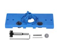 Hinge Hole Saw Jig, ABS Concealed Hinge Drilling Guide Locator Positioner Tool for Bench Drill (Blue)