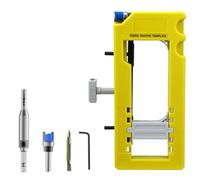 Hinge Installation Mortise Jig - Heavy Duty Router Template with Non-Slip Silicone Grips | Professional Tool for Accurate 3-5 Inch Hinge Placement, Fits 1/4-5/8 Inch Thickness, No Hammer Needed