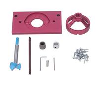 Hinge Jig Kit Drill Guide Tool Premium Aluminum Alloy Durable Woodworking Tool for Cabinet Door Installation Rose Red Complete Set