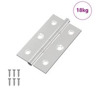 vidaXL Hinge Plain 899 pcs Silver 58 x 35 x 1 mm Steel, Hinge Component, Furniture Joiner, Silver Hardware, Metal, Cabinet, Access, Carpentry Connector, Utility