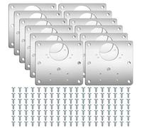 Hinge Repair Plate, 12PCS Stainless Steel Cupboard Hinge Repair Plate with 72 Screws, 90x90mm Heavy-Duty Hinges Repair Brackets with Holes for Kitchen Door, Cabinet, Furniture, Wardrobe