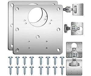 Hinge Repair Plate,2PCS Cabinet Hinge Repair Plate with Customized Screws,Stainless Steel Kitchen Cupboard Door Hinge Repair Brackets with Holes