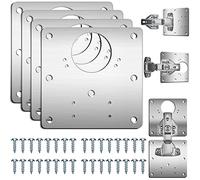 Hinge Repair Plate,4PCS Cabinet Hinge Repair Plate with Customized Screws,Stainless Steel Kitchen Cupboard Door Hinge Repair Brackets with Holes