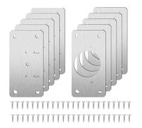 Hinge Repair Plate,8 Pcs Hinge Repair Brackets with Screws Plate for Kitchen Cupboard Locker Door Hinge Shims
