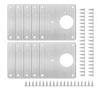 Hinge Repair Plates Cabinet Hinge Repair Plates Fixing Joining Mending Plates 5-Hole with Screws for Wooden Furniture Door Window (10)