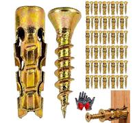 Hinge Repair Screw & Expansion Anchor, 6×14mm Short Expansion Screw Set for Door Cabinet Hinge Repair & Stripped Thread Restoration Screws, 30/60/100pcs Expansion Anchors