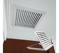 Hinge-Style Access Panel for Drywall 7.8x9.8in Aluminum Air Vent Grille with Nylon Filter White Recessed Hatch Cover for Wall/Ceiling Ventilation Access Solution