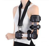 Hinged Elbow Braces, Post OP ROM Elbow Brace with Sling Stabilizer Splint, Surgery Injury Recovery Pain Relief Men & Women,Left(Left)