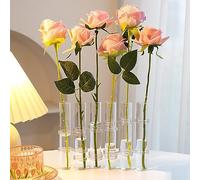 Hinged Flower Glass Vase Test Tube Creative Plant Holder Hydroponic Container Living Room Office Dining Table Floral Home Decor
