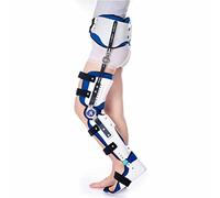 Hinged Hip Knee Support Brace ROM Adjustable Ankle and Foot Orthosis Post Op Knee Support Orthosis Immobilizer Protector for Left and Right Leg,Left-Small