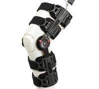 Hinged Knee Brace, Adjustable ROM Support, Post Op Healthcare Stabilizer, Lightweight Carbon Fiber with Shoulder Strap, -10-120° Range of Motion, Fits 5.1-6.4 Ft / 155-195 Cm